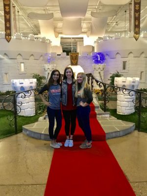 Senior editors Bianca Pate, Paige Lesko, and Raven Dupilka are posed in the heart of Inventionland. The marketing students along with Mr. Mains and Mrs. Butler attended Inventionland where they learned about the process of turning an idea into a product.