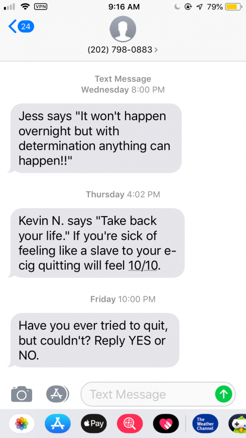 Encouraging texts from The Truth Initiative anonymous text support.