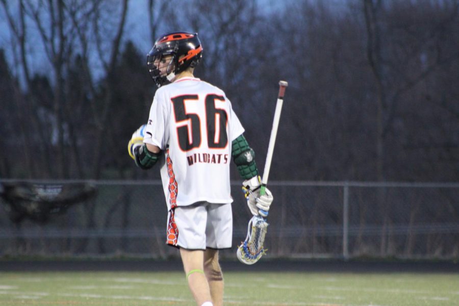 Aiden+Kammerer%2C+number+fifty-six%2C+demonstrated+his+lacrosse+talents+during+a+varsity+home+game+against+Shaler.