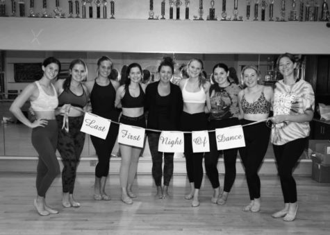 Ashley Schall captures a life long memory with her teacher, Amanda Dumnich, and her teammates, Maki Beers, Hannah Lezski, Erin Johnston, Lauren Shaffer, Emily Pry, Sydney Kaylor, and Sierra Blystone on their last first night of dance. All of these girls have grown up together competitively dancing, they are graduating after years of hard work and dedication at The Dance Alley. 