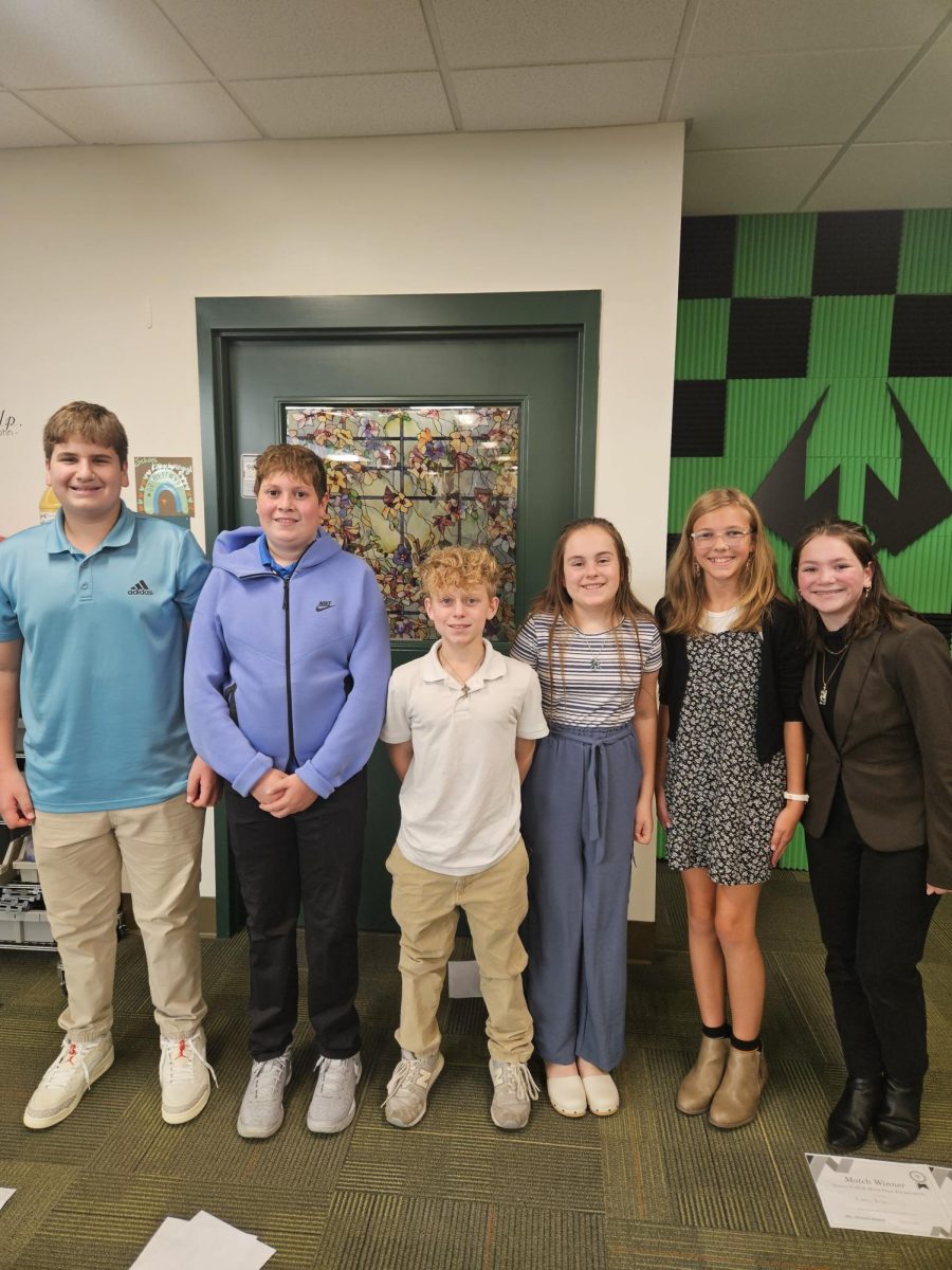 Seventh grade GOAL students Gunner Porembka, Spencer Polinsky, Ryland Walker, Nicola Yanity, Emma
Bridge and Blair Bernard