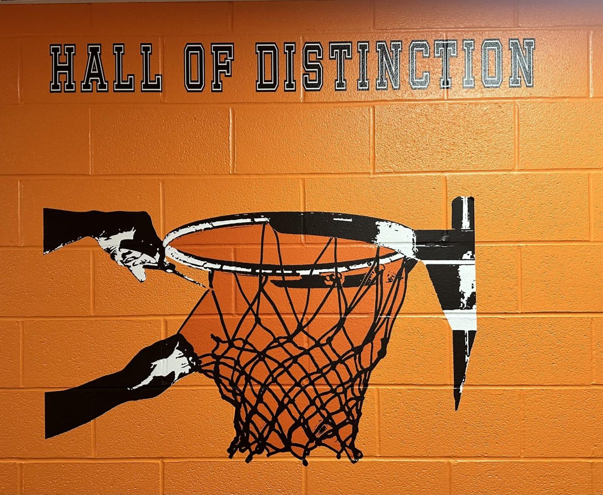 Hall of Distinction found downstairs outside of team rooms. 