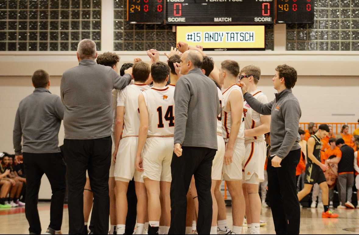 Latrobe's Varsity Basketball team gets ready to tip-off against Gateway on Friday, January 17, 2025 at Latrobe High School.