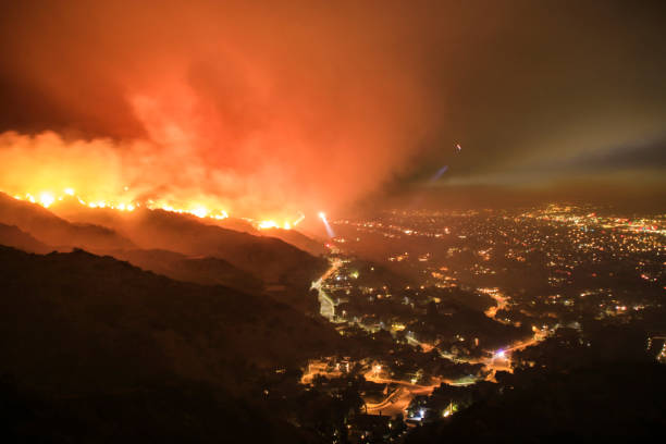 The fire inching its way down to homes